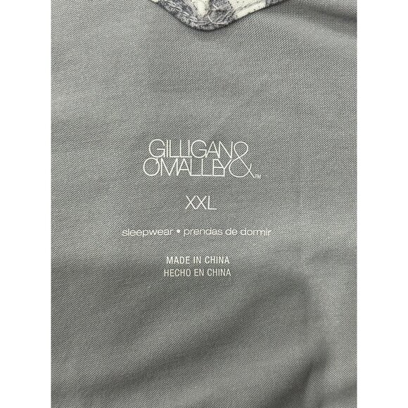 Gilligan & OMalley Gray White Floral Pattern Sleeveless Pajama Top XXL - Picture 5 of 10